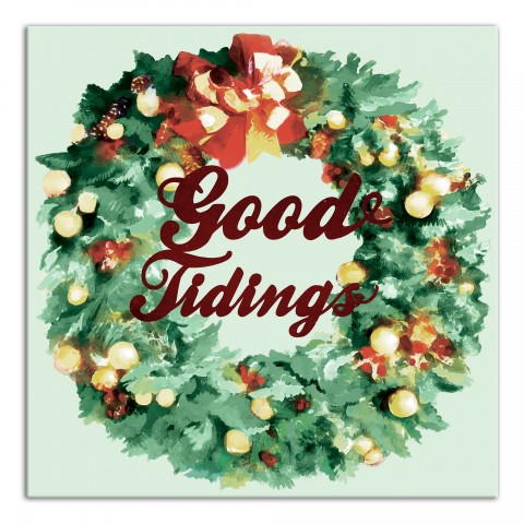 Good Tidings Wreath 20x20 Canvas Wall Art