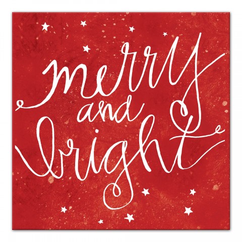Red Merry and Bright 20x20 Canvas Wall Art