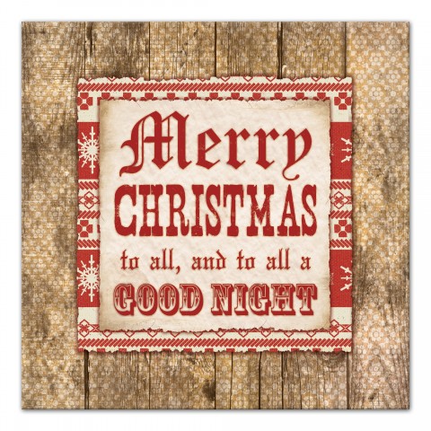 Rustic Twas the Night Before Christmas 20x20 Canvas Wall Art