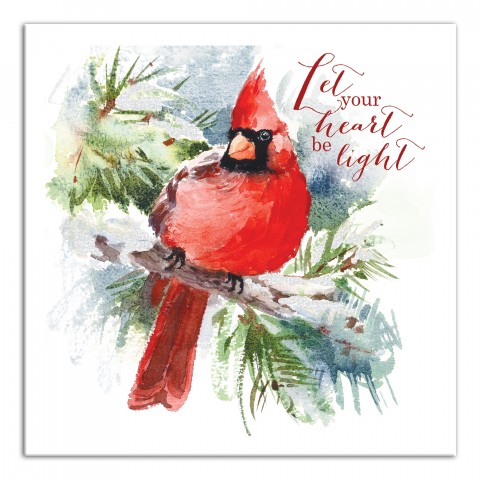 Let Your Heart Be Light Cardinal 24x24 Canvas Wall Art