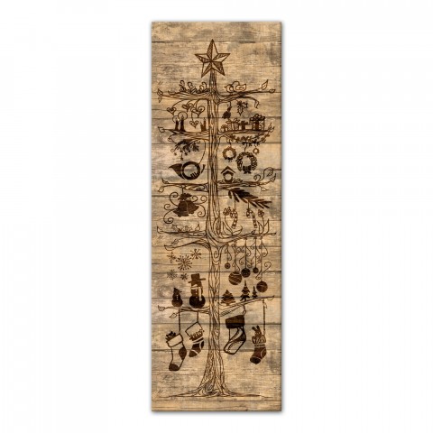 Rustic Christmas Tree 12x36 Canvas Wall Art