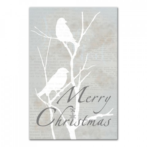 Christmas Birds 24x36 Canvas Wall Art
