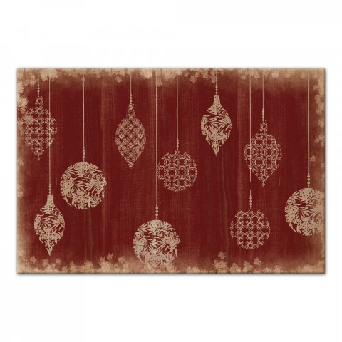Red Rustic Ornaments 36x24 Canvas Wall Art