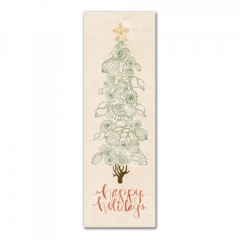 Coastal Christmas Tree 12x36 Canvas Wall Art