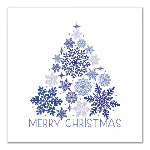 Snowflake Christmas Tree 16x16 Canvas Wall Art