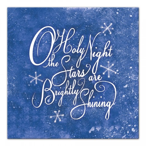 Blue O Holy Night 16x16 Canvas Wall Art
