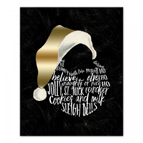 Gold and Black Santa Claus 16x20 Canvas Wall Art