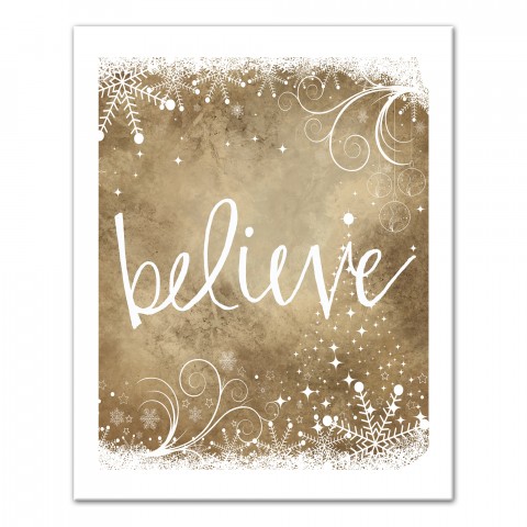 Golden Believe 16x20 Canvas Wall Art