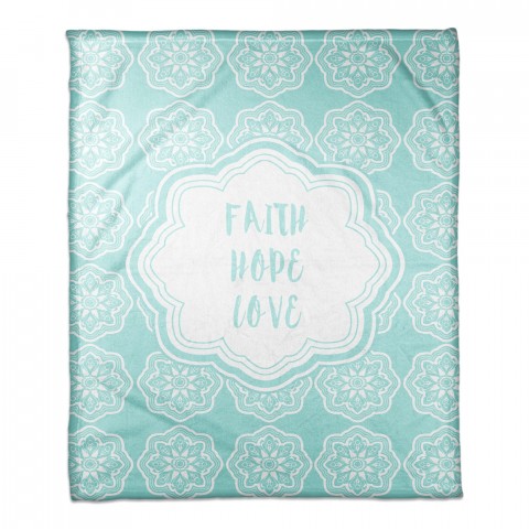 Faith Hope Love Mandala 30x40 Throw Blanket
