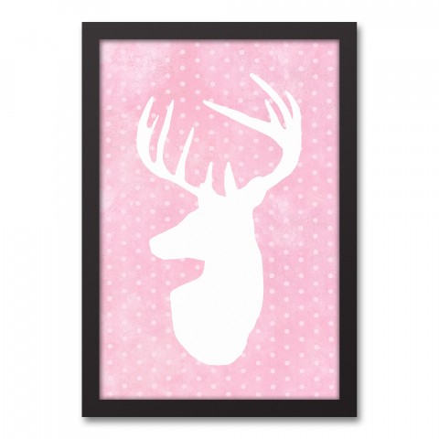Polka Dot Deer Head 12x18 Canvas Image Box
