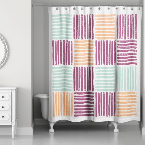 Square Lines 71x74 Shower Curtain