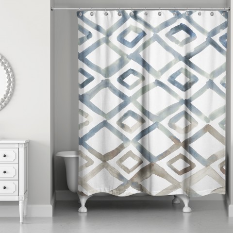 Watercolor Diamonds 71x74 Shower Curtain