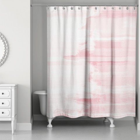 Pink Watercolor Stripe 71x74 Shower Curtain