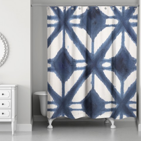 Navy Ink 71x74 Shower Curtain