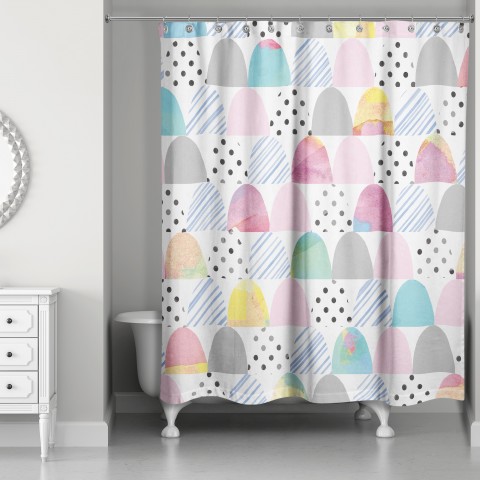 Watercolor Scales 71x74 Shower Curtain