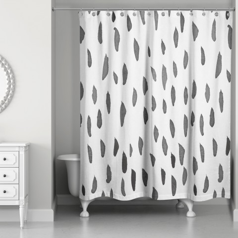 Grey Paint Dab 71x74 Shower Curtain