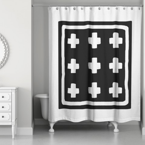 Swiss Cross Block 71x74 Shower Curtain