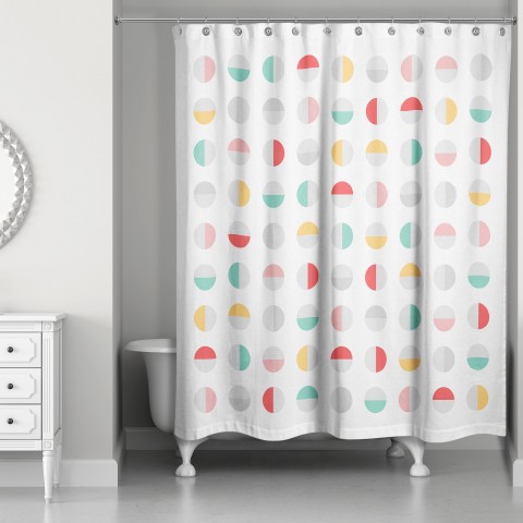 Colorful Semi-Circles 71x74 Shower Curtain