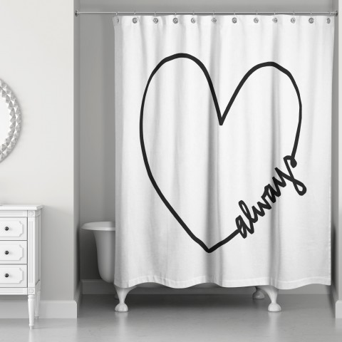 Heart Always 71x74 Shower Curtain
