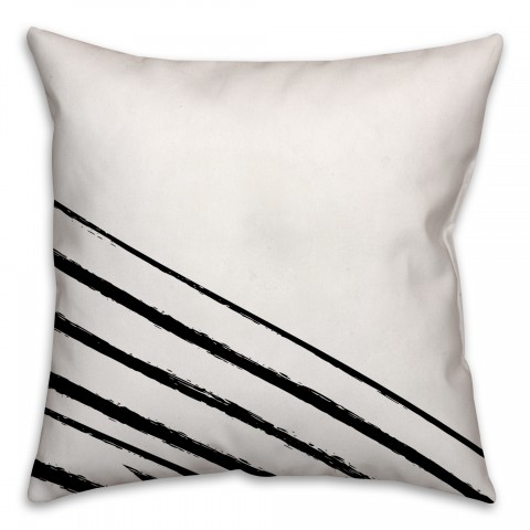 Black Lines 16x16 Throw Pillow