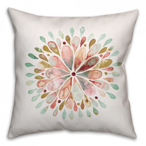 Watercolor Sun 16x16 Throw Pillow