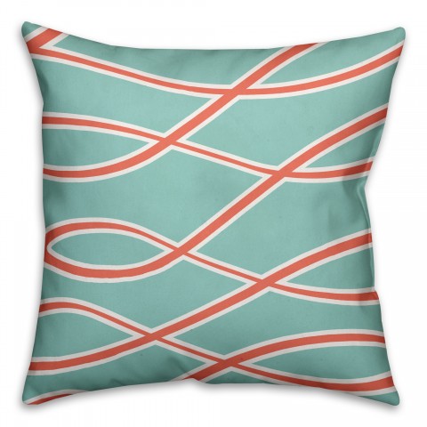 Coral Swirl 16x16 Throw Pillow
