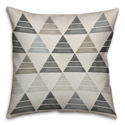 Gray Triangles 16x16 Throw Pillow