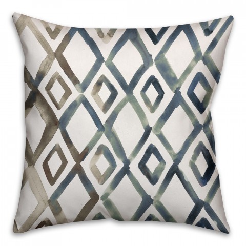 Watercolor Diamonds 16x16 Throw Pillow
