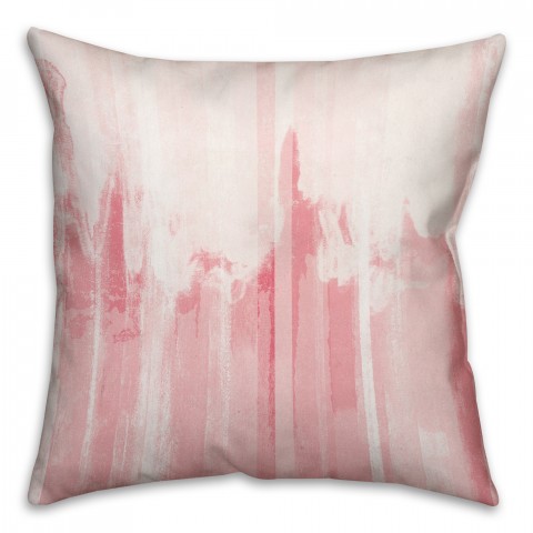 Pink Watercolor Stripe 16x16 Throw Pillow