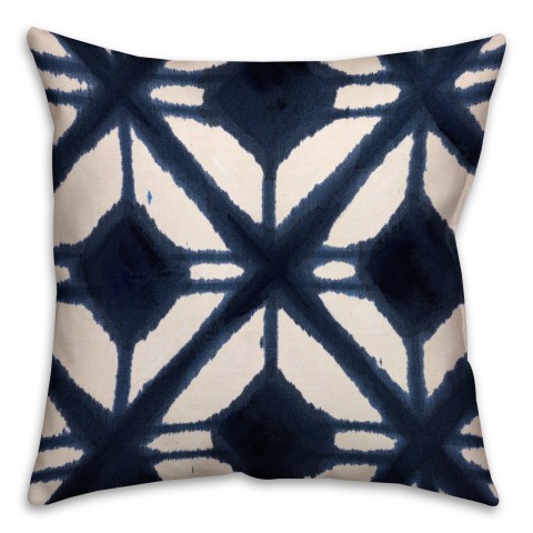 Navy Ink Blot 16x16 Throw Pillow