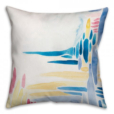 Watercolor Dash 16x16 Throw Pillow