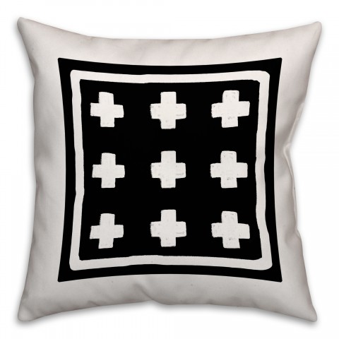 Swiss Cross Block 16x16 Throw Pillow