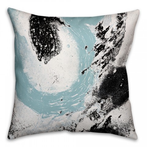 Teal Marble Splatter 16x16 Throw Pillow