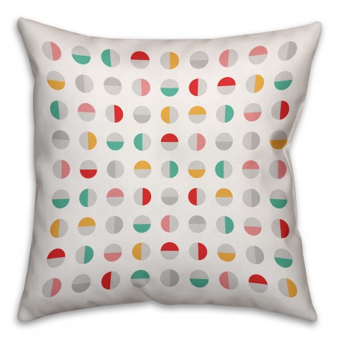 Colorful Semi-Circles 16x16 Throw Pillow
