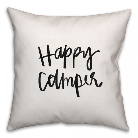 Happy Camper 16x16 Throw Pillow