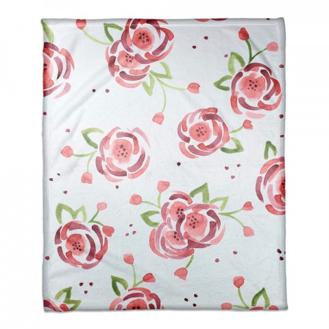 Watercolor Roses  Throw Blanket