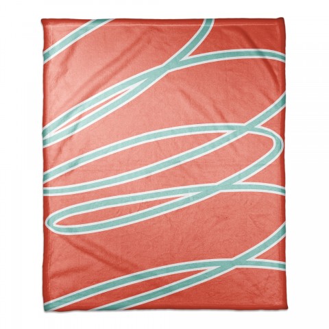 Teal Swirl Throw Blanket