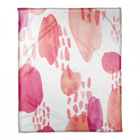 Pink Watercolor Dabs Throw Blanket