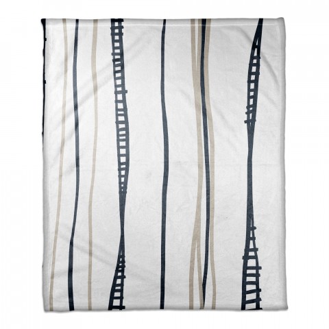 Wavey Navy Throw Blanket