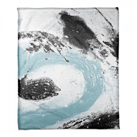 Teal Marble Splatter Throw Blanket