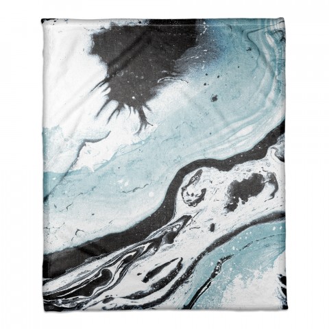 Teal Marble Swirl Throw Blanket