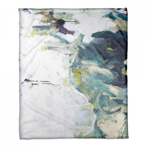 Blue Green Abstract  Throw Blanket