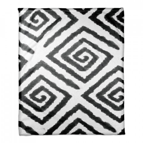 Black Watercolor Geo Throw Blanket