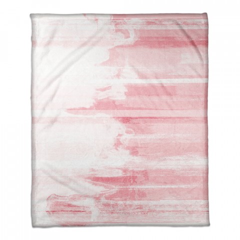 Pink Watercolor Stripe Throw Blanket
