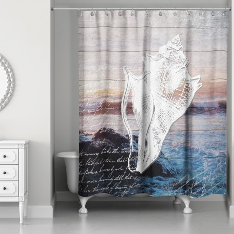 Distressed Conch 71x74 Shower Curtain