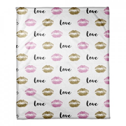 Love Lips 50x60 Throw Blanket