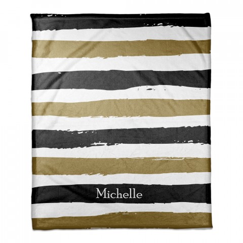 Golden Stripes 50x60 Personalized Throw Blanket