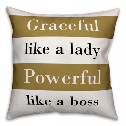 Graceful Like a Lady Powerful like a Boss Throw Pillow