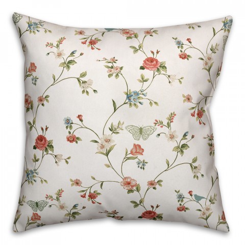 Floral Vines 18x18 Throw Pillow
