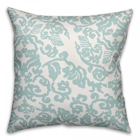 Teal Vines 18x18 Throw Pillow